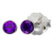 9ct White Gold 0.60ct Amethyst Rub Over Earrings