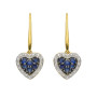 9ct Yellow Gold Sapphire & Diamond Heart Jewellery Set