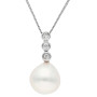 18ct White Gold Teardrop Cultured River Pearl & Diamond Jewellery Set