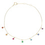 9ct Yellow Gold Rainbow CZ Drop Charm Jewellery Set