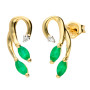 9ct Yellow Gold Emerald & Diamond Pendant & Earrings Jewellery Set