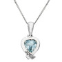 9ct White Gold Aquamarine Heart Jewellery Set