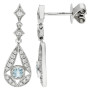 9ct White Gold Diamond & Aquamarine Jewellery Set