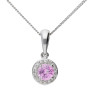 9ct White Gold Pink Sapphire & Diamond Cluster Jewellery Set