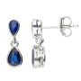 9ct White Gold Sapphire Double Drop Jewellery Set