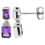 9ct White Gold Amethyst Double Drop Jewellery Set