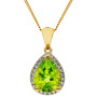 9ct Yellow Gold Peridot & Diamond Pear Shape Halo Jewellery Set