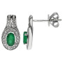18ct White Gold Emerald & Diamond Cluster Jewellery Set