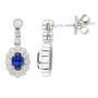 9ct White Gold Diamond Oval Scalloped Sapphire Jewellery Set