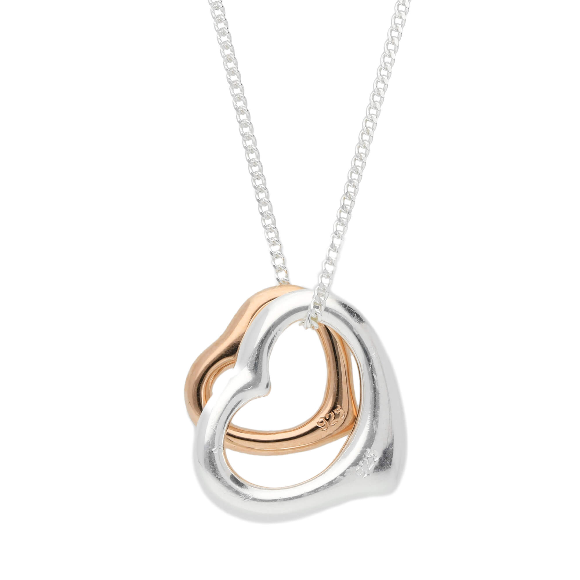 Estate Double-Heart Diamond Pendant Necklace - Nelson Coleman Jewelers